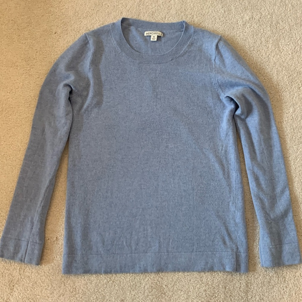 JCREW Mercantile Women’s Light Blue wool blend crewneck sweater, size XS.